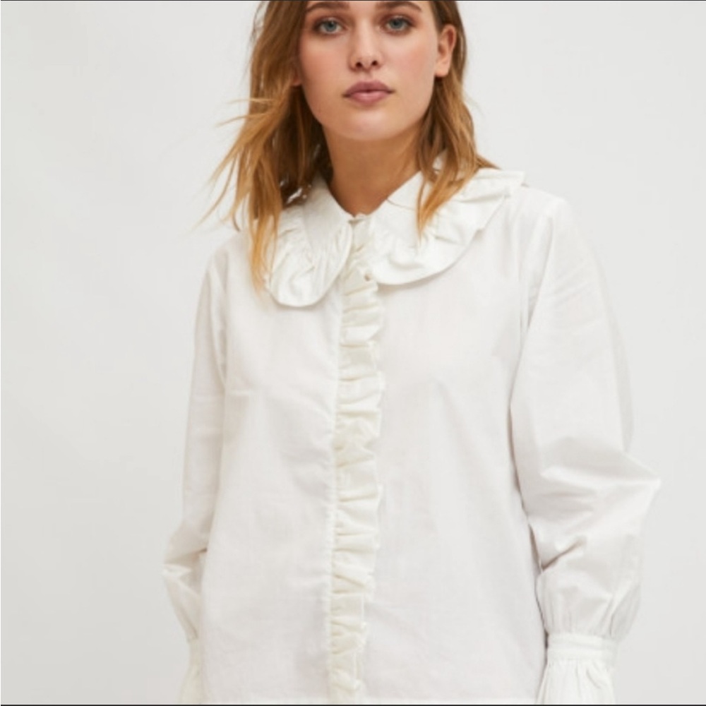 Compania Fantastica Ruffle Bib Collar Shirt